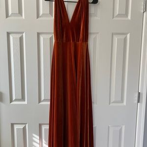 Velvet Copper Bridesmaid Dress
